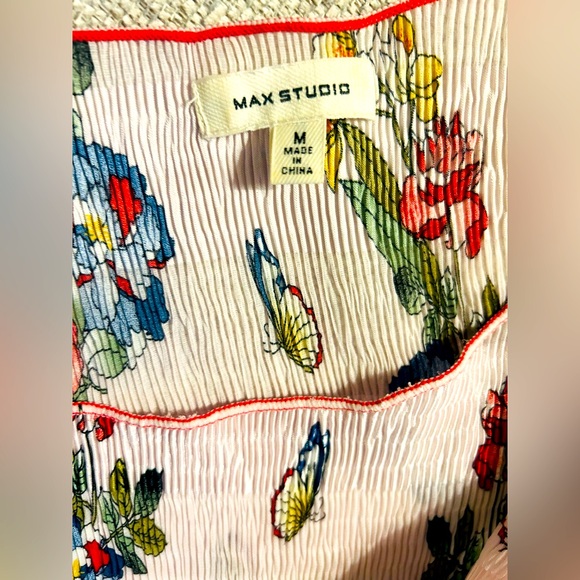 Max Studio Butterfly & Floral Printed Fit & Flare Dress - Picture 4 of 6